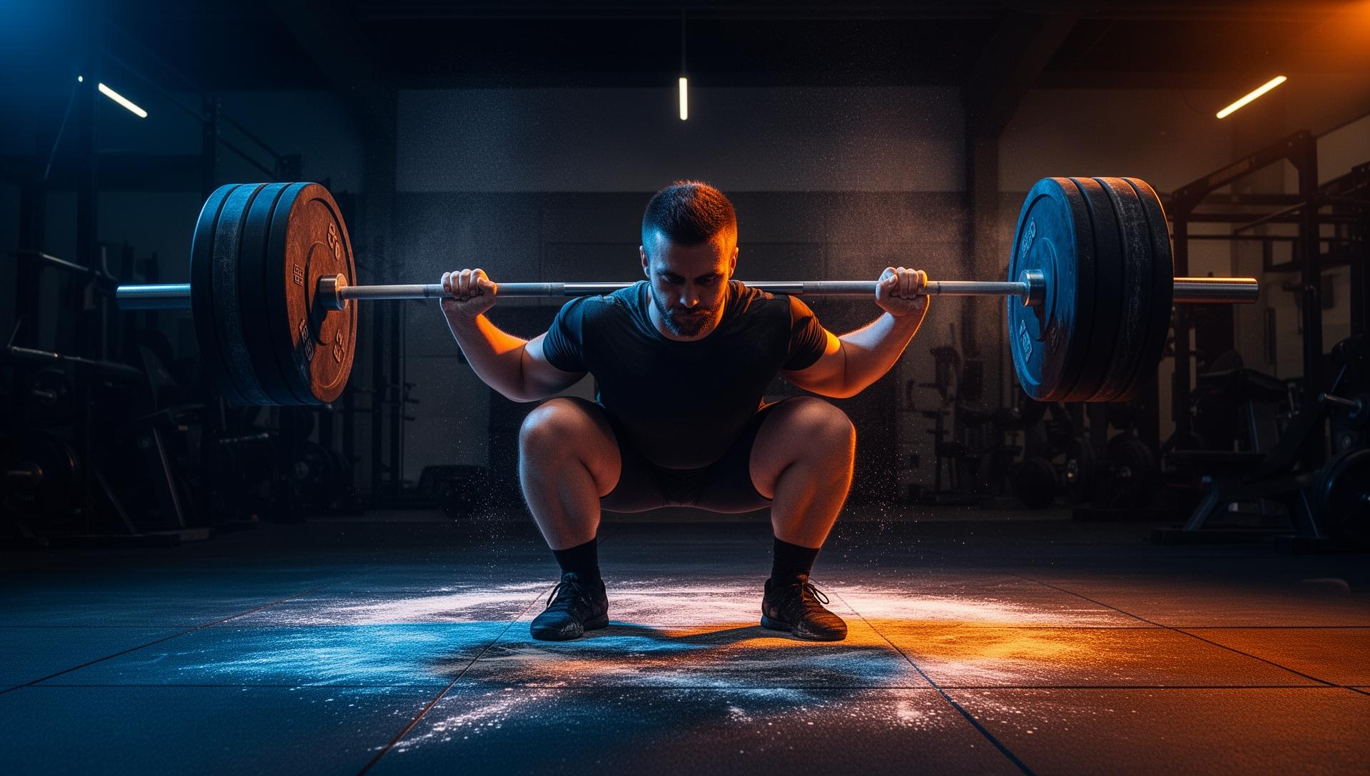 Powerlifter performing a heavy squat